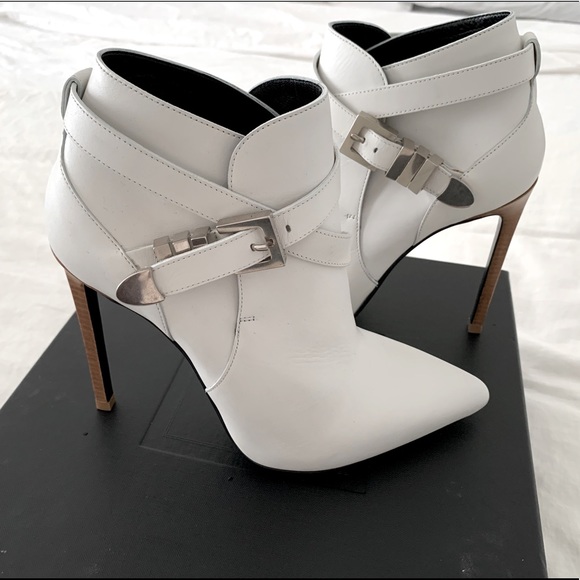 Saint Laurent | Shoes | Saint Laurent Porcelain Leather Booties | Poshmark